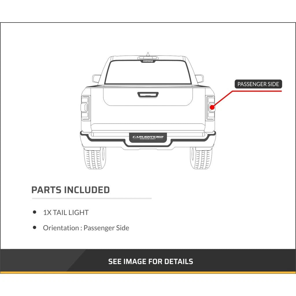 Passenger Side Tail Light for Dodge Durango (2004–2009) | CH2819101, MLX-SHE329B-190SHR-CL360A50