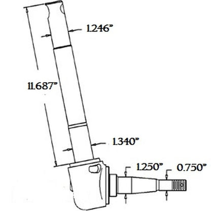 Right Hand Spindle for Ford 2300 2600 3300 3910 4110 4610