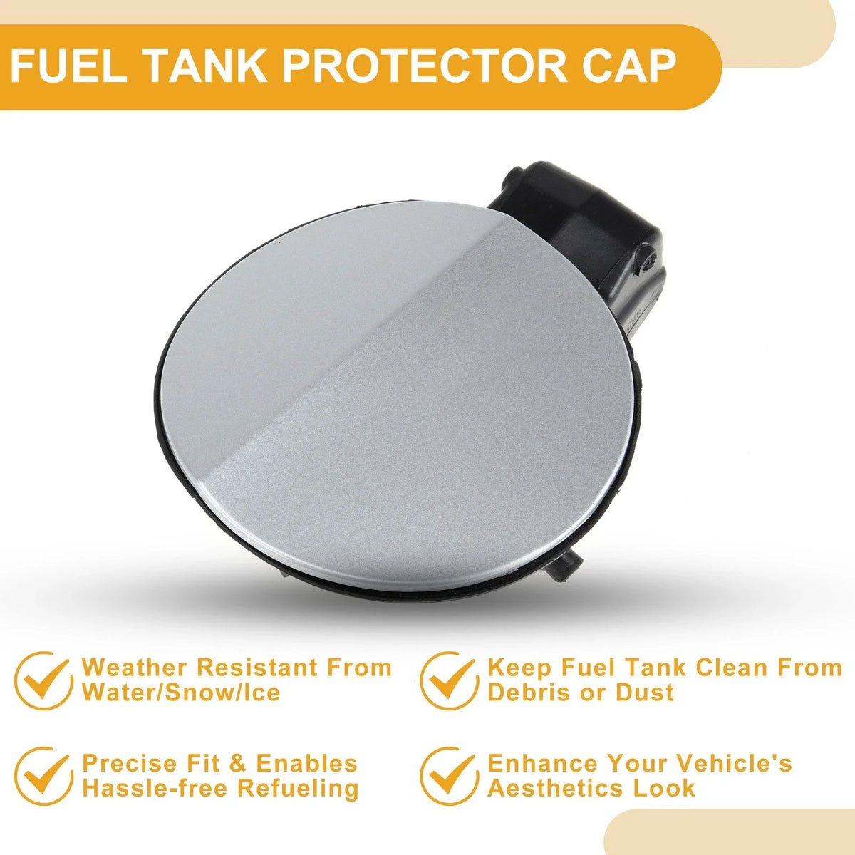 Fuel Tank Door Cap for Volkswagen Passat B6 (2006–2011) Silver Tone