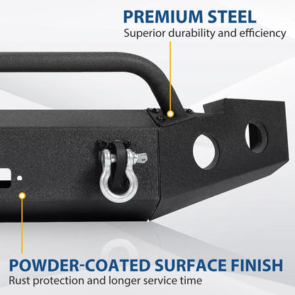 Front & Rear Bumper for Chevy Silverado 1500 (2007–2018) Black Steel