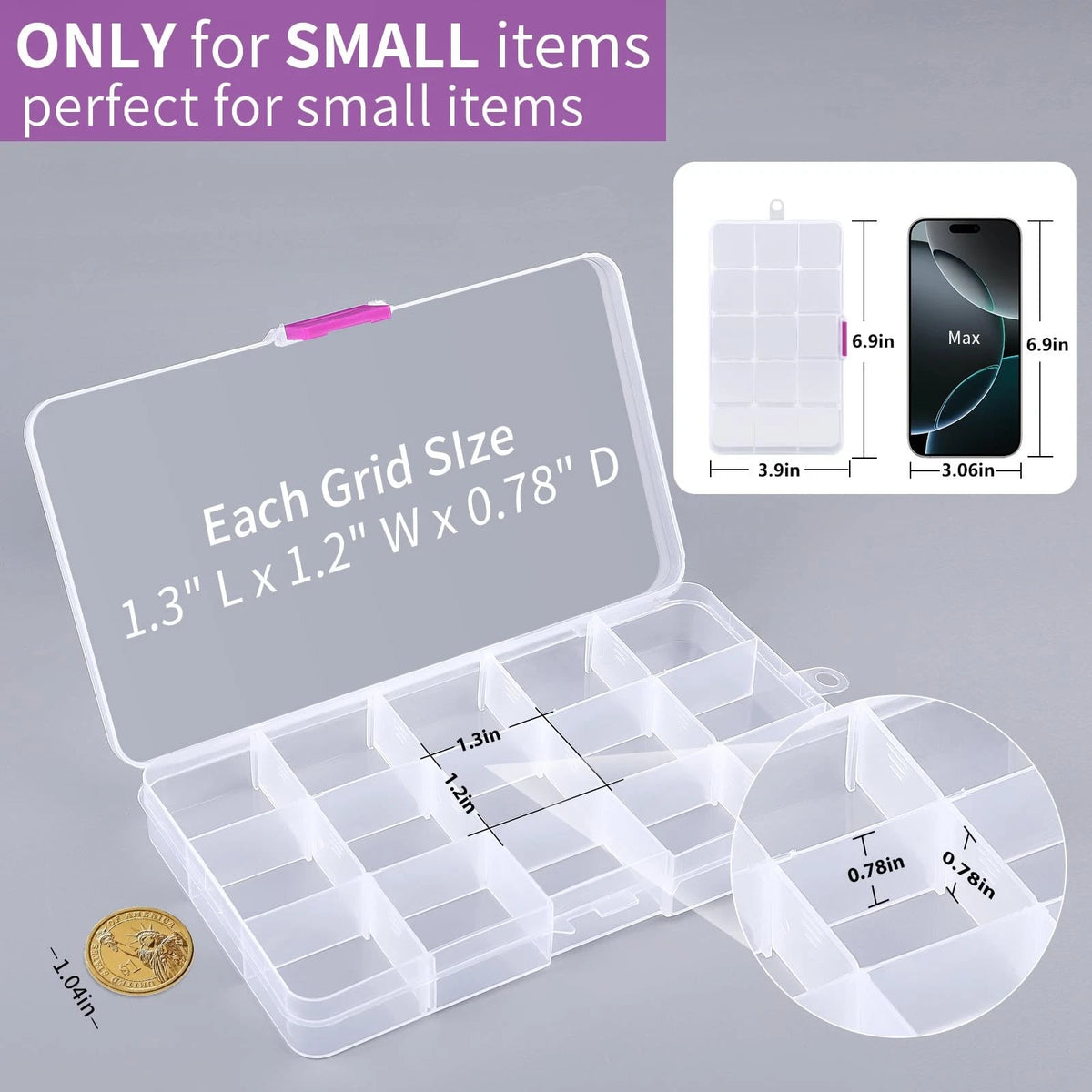 Set of 4 Bead Organizers for Earring Storage (Transparent)