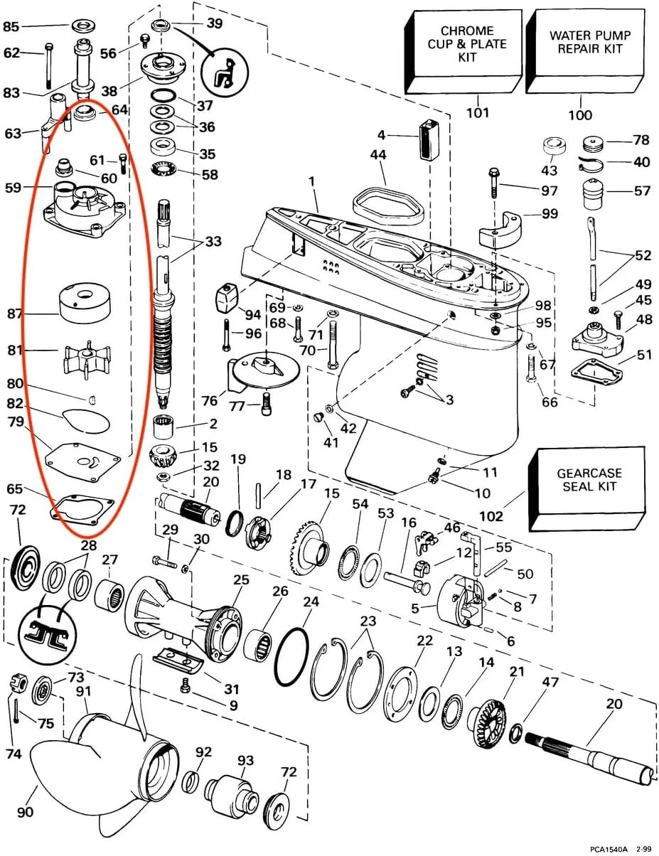 Water Pump Kit for Johnson Evinrude BRP Outboard (5000308, 0438593, 0769459)