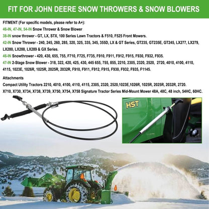 AM132704 Snowblower Remote Push Pull Control Cable for John Deere 335 X565 X720