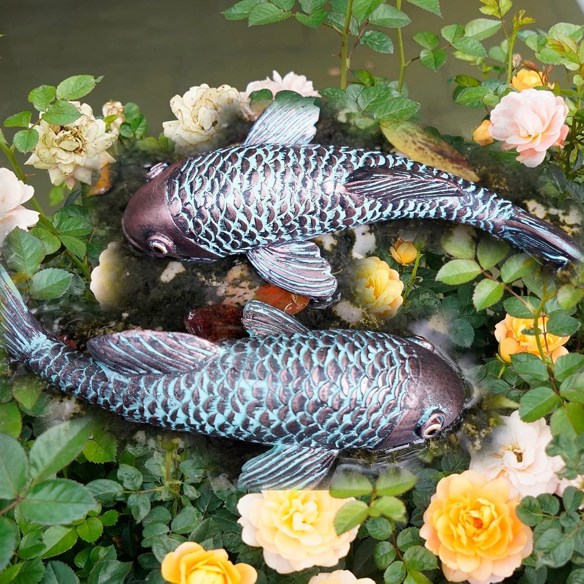 Koi Fish Garden Sculpture for Outdoor Decor