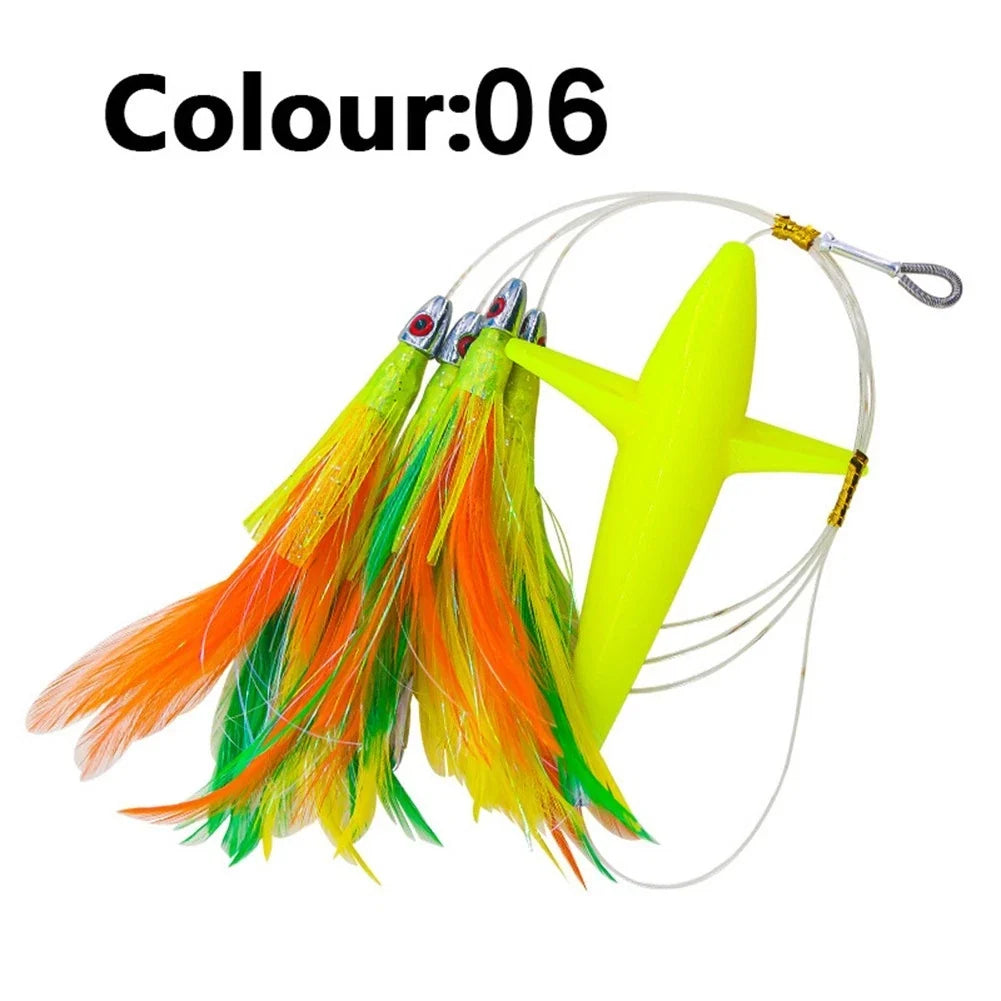 Sea Bird Teaser Bait Lure for Offshore Boat Fishing (4.7in Multi-Feather)