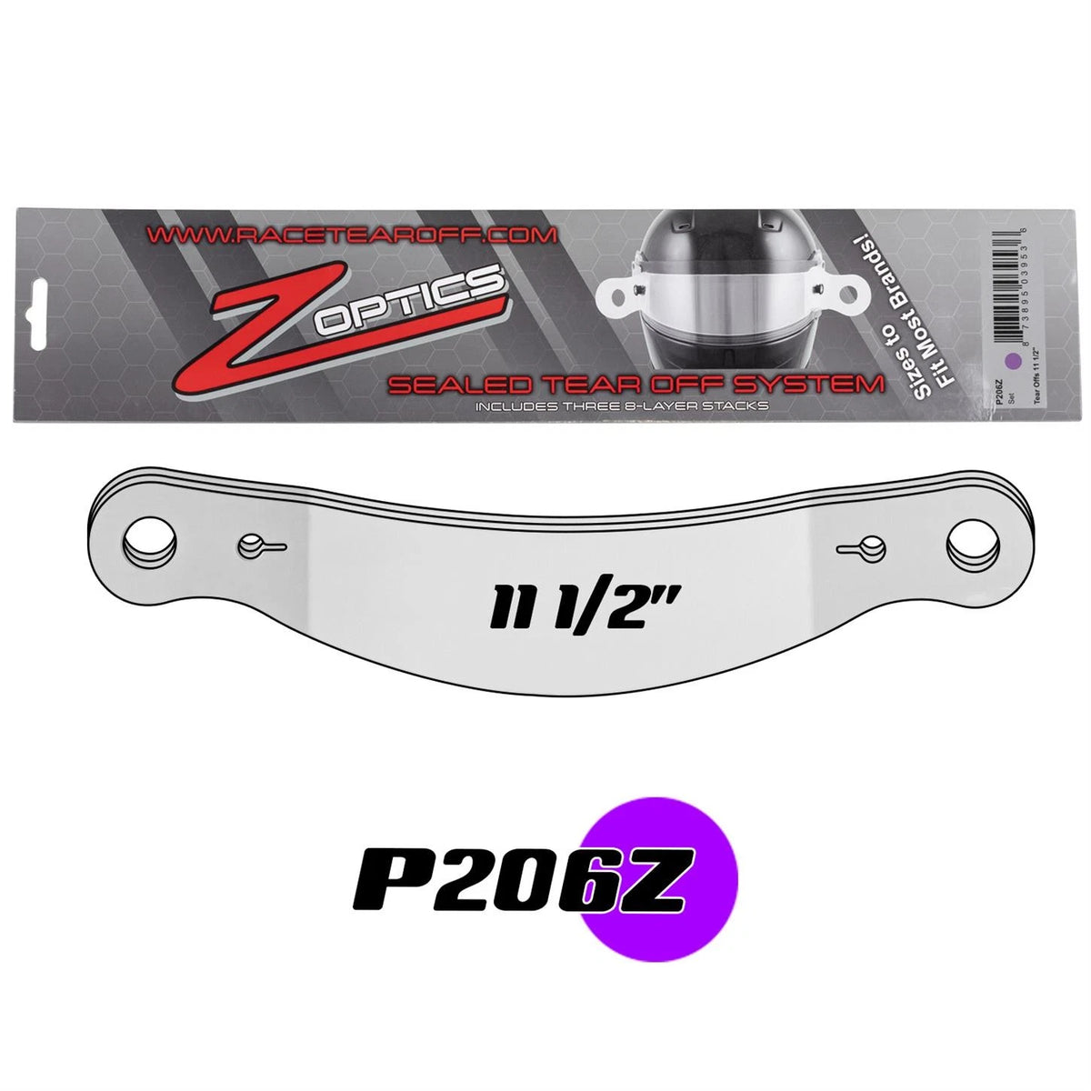 3X Tear Offs for Z Optics P205Z Helmet (Sealed, 12-3/8 In)