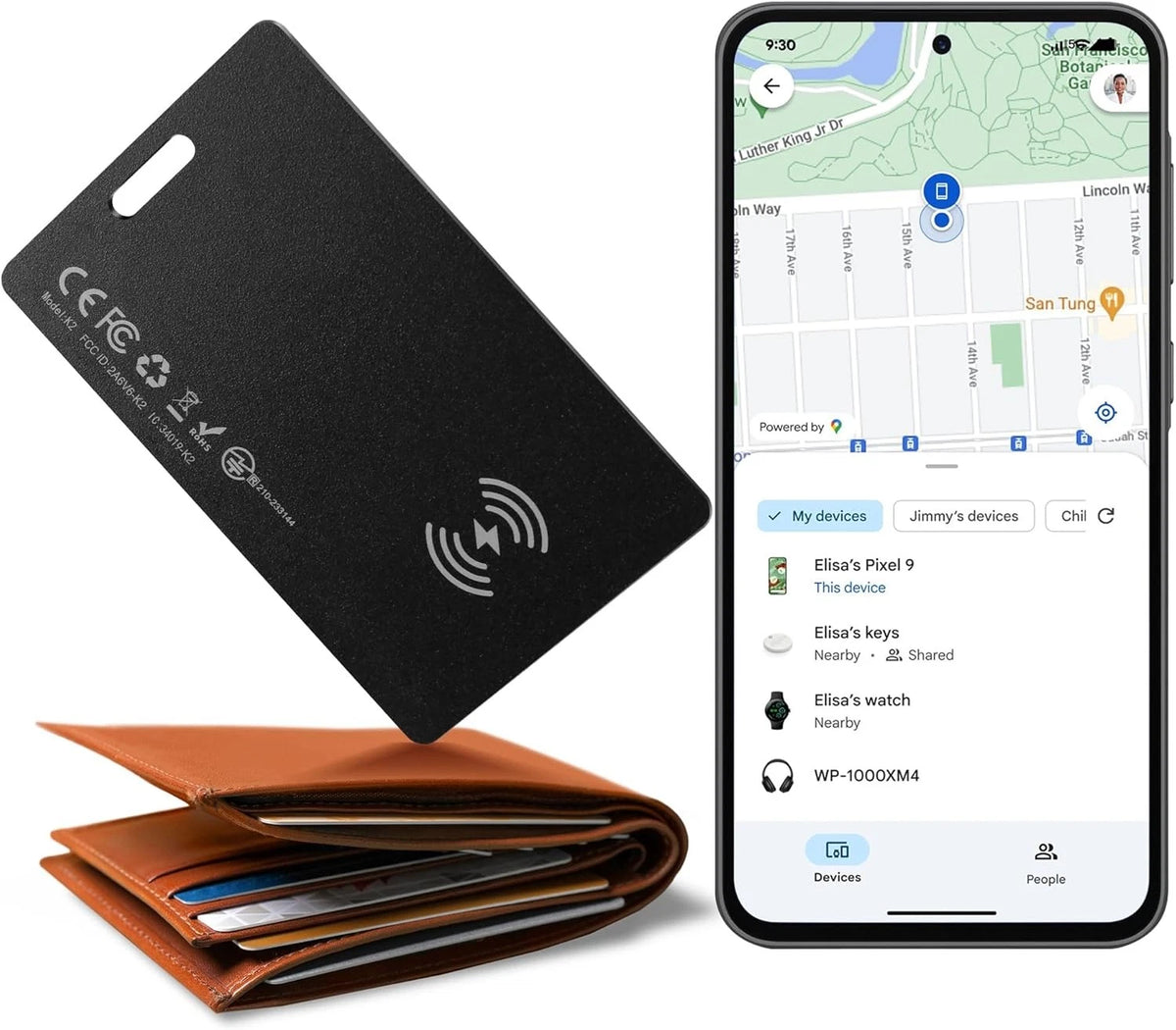 Wallet Tracker Card for Android Rechargeable Smart GPS Finder
