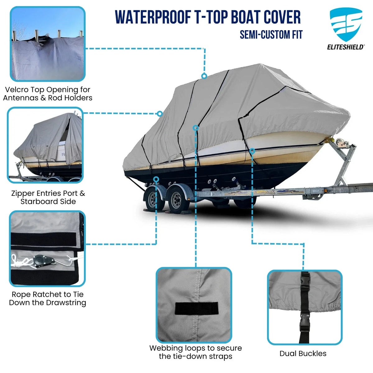 Jupiter 30 Forward Seating Center Console T-Top Hard-Top Storage Cover (Pro)