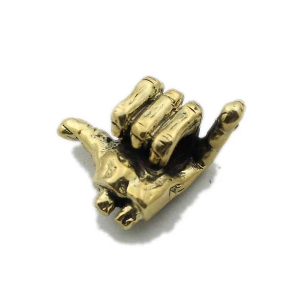 Solid Brass Hand Shaped Lanyard Bead for Paracord Knife Tool