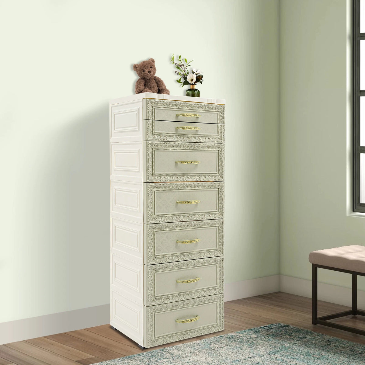 7 Drawer Dresser for Bedroom Tall Chest of Drawers Clothes Organizer