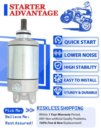 Starter Motor for Arctic Cat ATV 400 DVX (2004–2008) with Relay