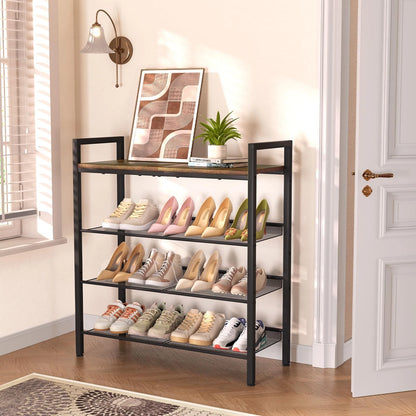 4-Tier Shoe Rack for Home Organization (11.81"D x 29.33"W x 30.31"H)