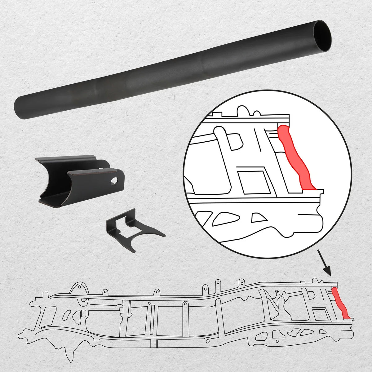 Rear Fuel Tank Support Crossmember Kit for Chevy Silverado 1500 2500 3500 (1996–2016)