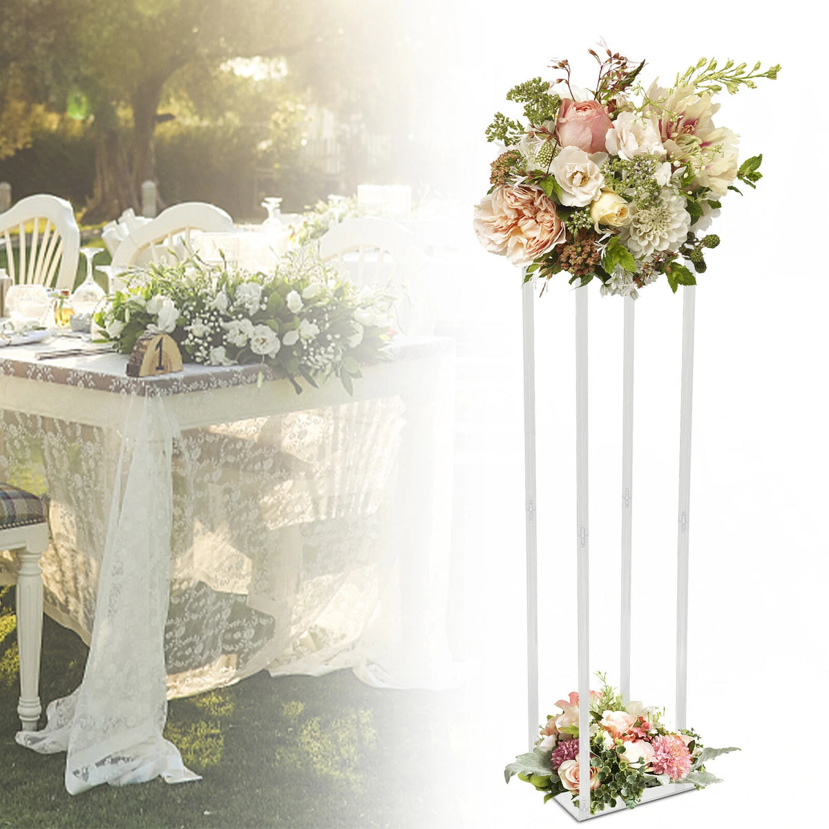 Clear Acrylic Flower Stand Column Vase Centerpieces for Weddings