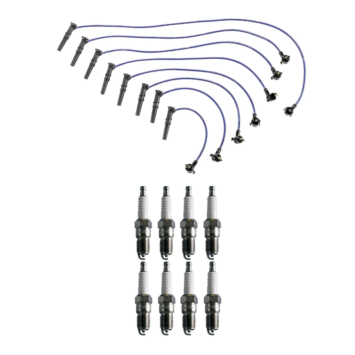 Denso 8mm Wire Set & 8 U-Groove Spark Plugs Kit for Ford Mustang (1994–2004)