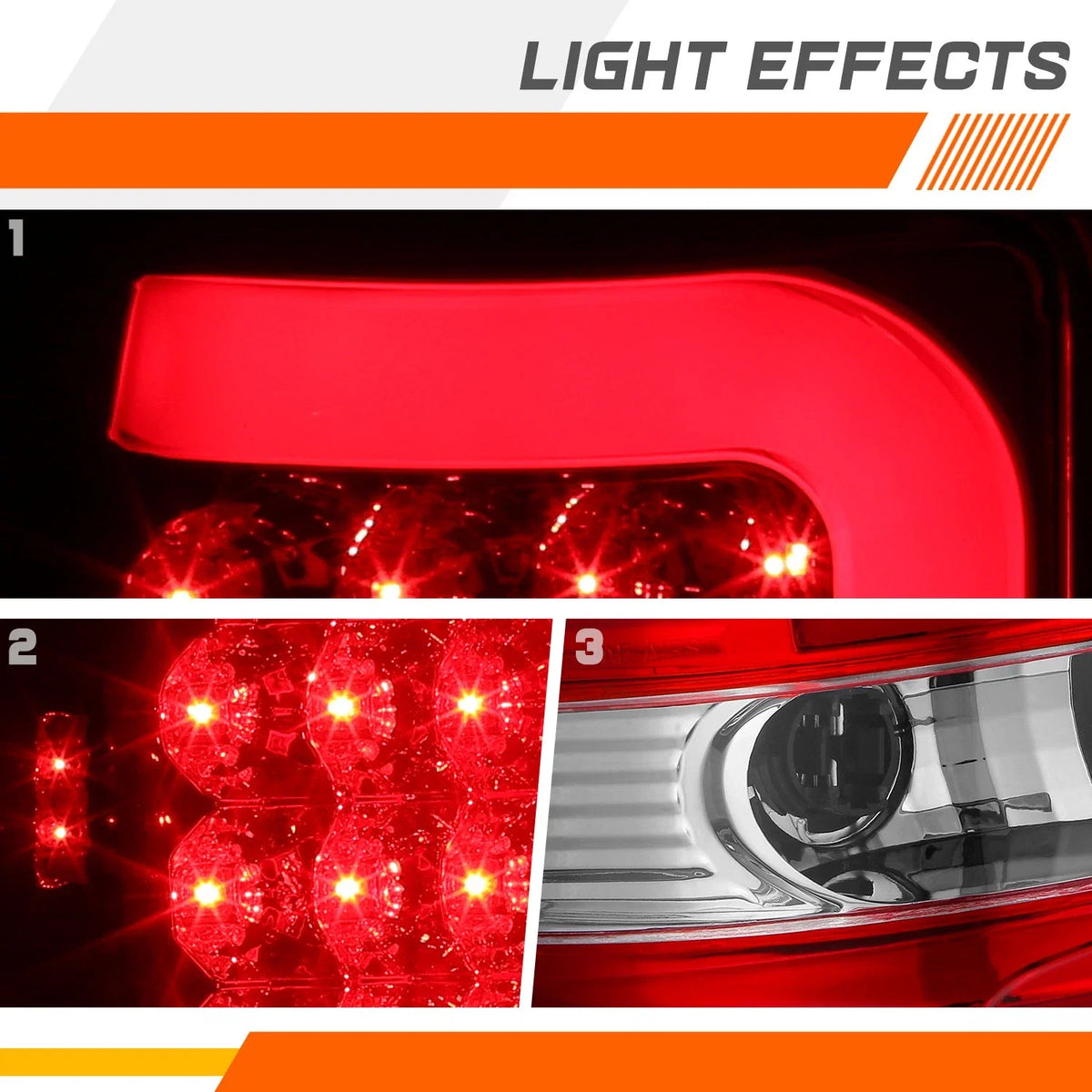 3D LED C-Bar Tail Light Brake/Stop Lamp for Chevy Tahoe/GMC Yukon (2000–2006)