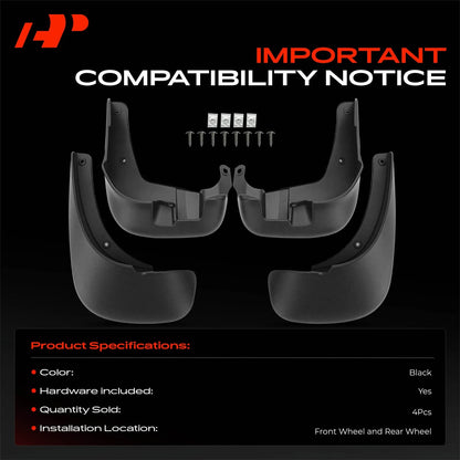 Set of 4 Mud Flaps Splash Guards for Hyundai Santa Fe (2009–2013)