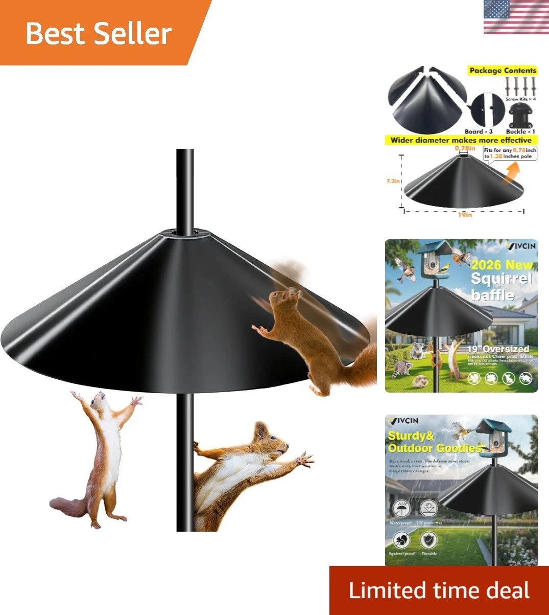 19-Inch Weatherproof Squirrel Baffle for Bird Feeders and Houses