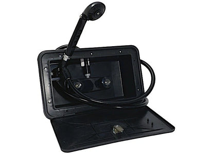 Valterra PF266701 Black Exterior RV Shower Box Kit with 59" Hose