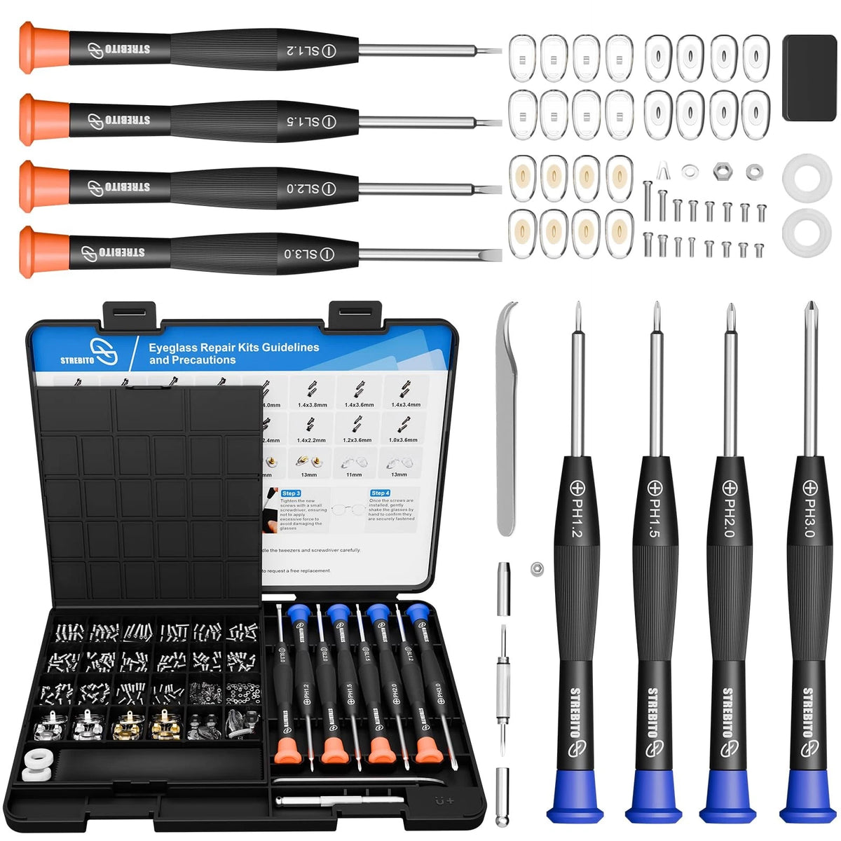 16-Piece Eyeglass Repair Kit for Glasses