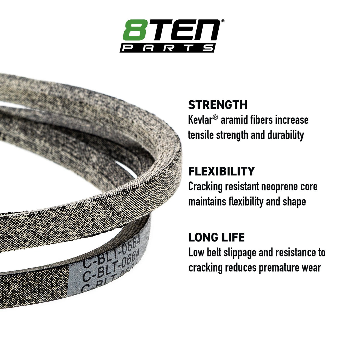 8TEN Kevlar Belt for Husqvarna YTH2148 YTH2448 (532178138, M146667, M40223)