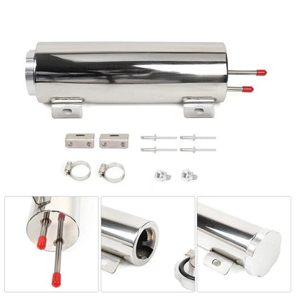 32oz Polished Stainless Steel Radiator Coolant Overflow Catch Tank for