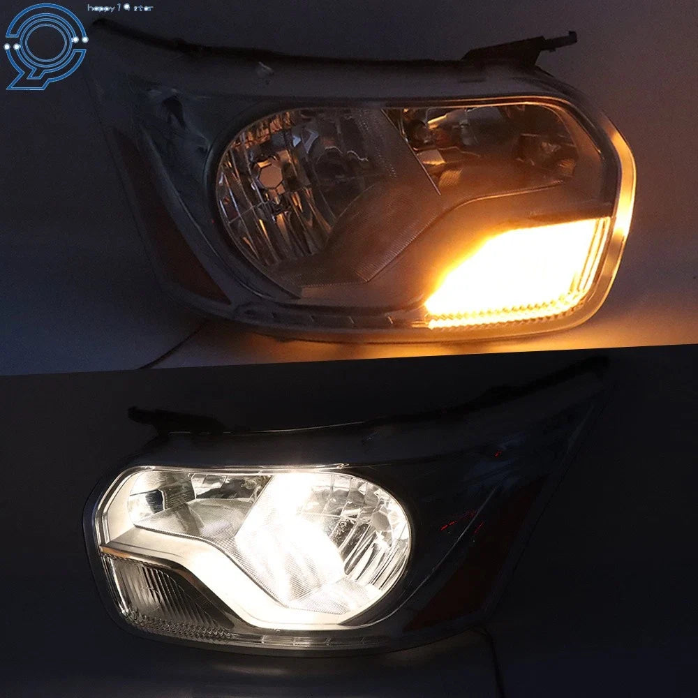 Set of 2 Halogen Headlights for Ford Transit (2015–2021) Chrome Clear Lens