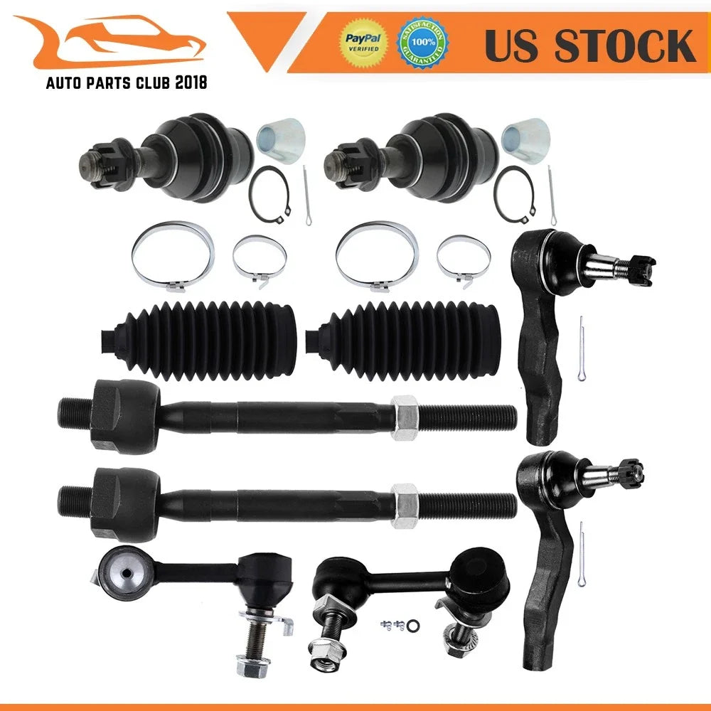 10pcs Front Steering Kit Tie Rod End Sway Bar for Infiniti G35 Nissan 350Z (2003–2007)