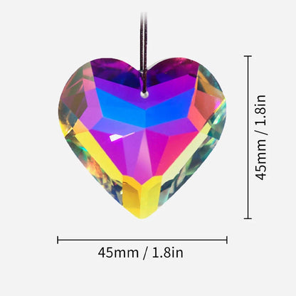 2 Suncatcher Heart Pendant Rainbow Crystal Window Hanging Prisms