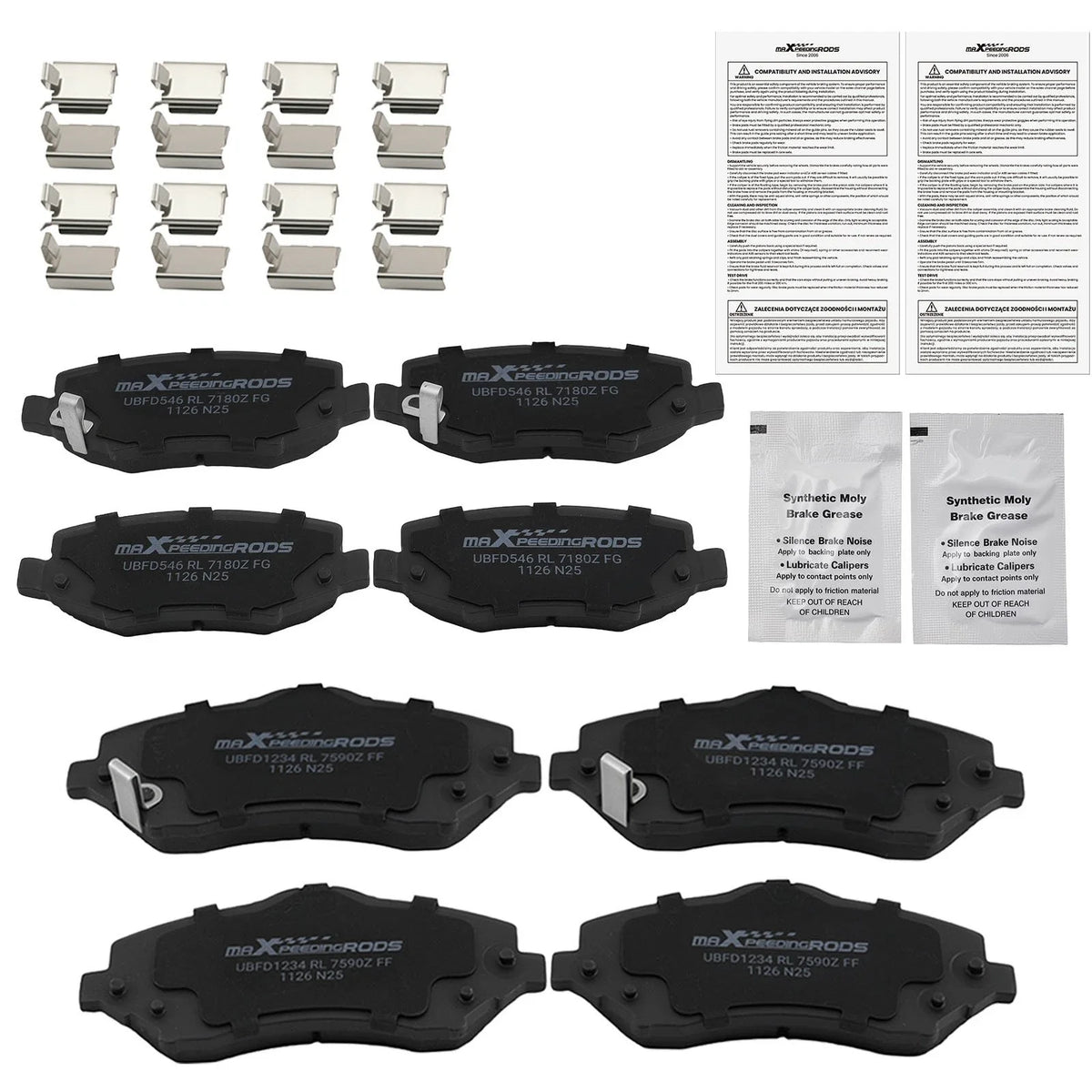 Front Rear Ceramic Brake Pads for Jeep Liberty V6 (2008–2012)
