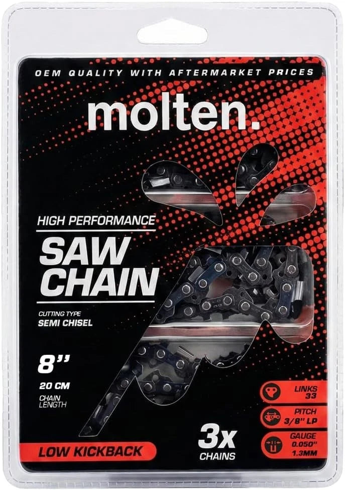 8-Inch Chainsaw Chain for Portland & Greenworks Saws (No Part Numbers)