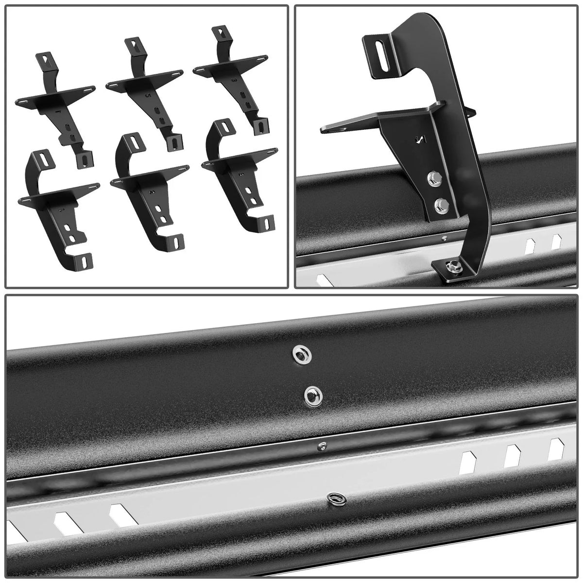 Nerf Bar Running Board for Jeep Wrangler JL (2018–2024) w/Silver Drop Step Plate