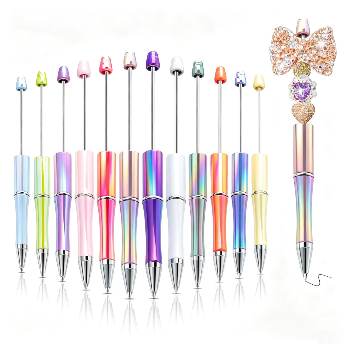 12 Pcs Beadable Pens for DIY (Pack of 12)