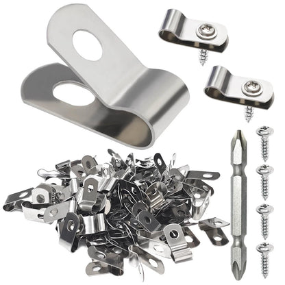 200 Pcs Stainless Steel Fence Wire Clips for 416 Gauge Wire