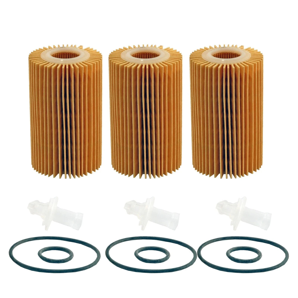 Set of 3 Engine Oil Filters for Lexus Toyota (StdAsp AutoCVT)