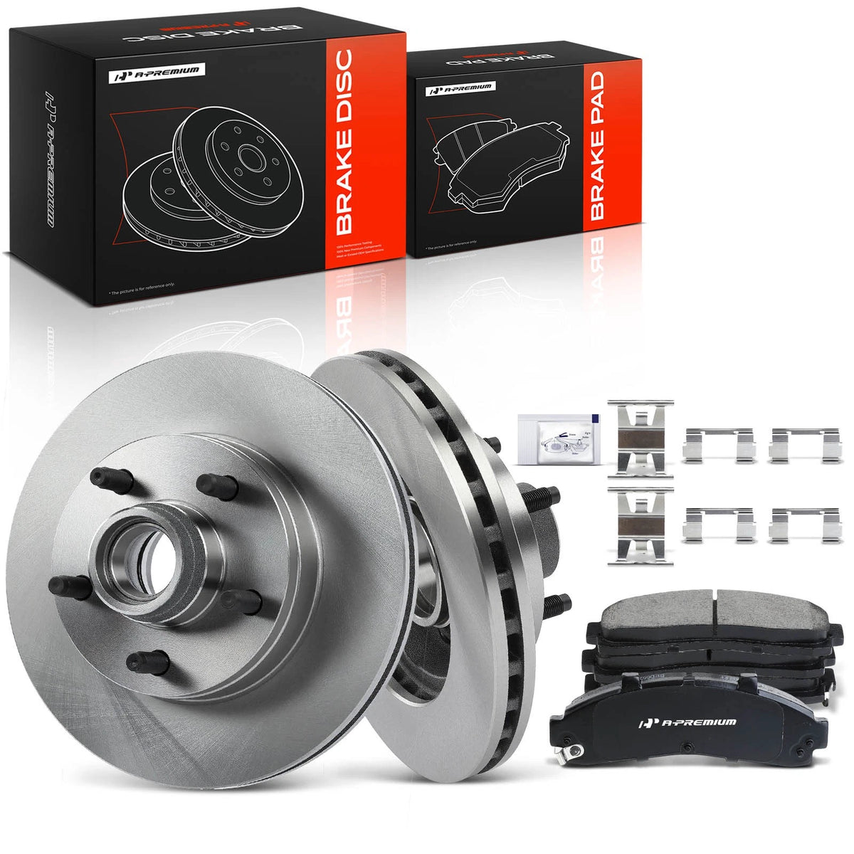 Set of 2 Front Disc Brake Rotors & Ceramic Pads for Ford Ranger (1998–2001) 66672R, BR54058, R-54058