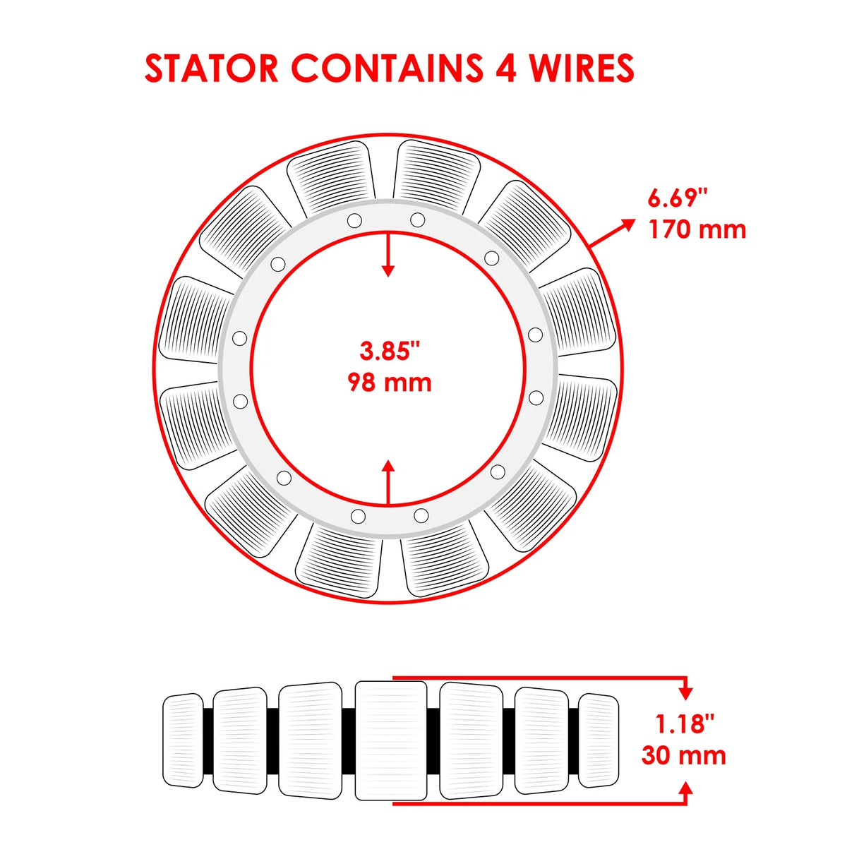 Stator for Mercury Outboard 125Hp Elpto Sw Exlpto 1994–2006