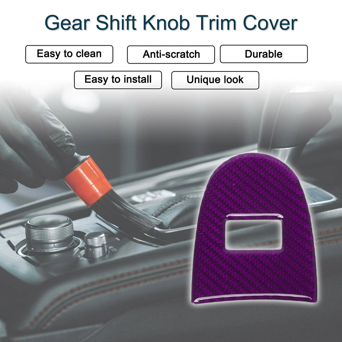 ABS Gear Shift Knob Cover Sticker for Chevrolet Corvette C6 Z06 (2005–2013) Purple