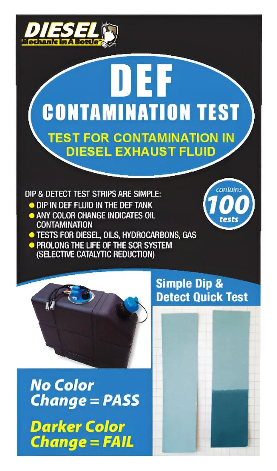 Pack of 100 Diesel Exhaust Fluid Contamination Test Strips