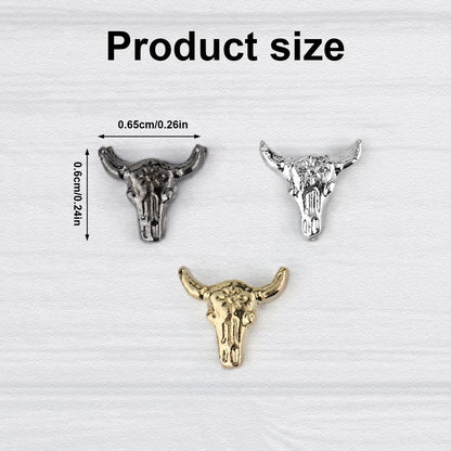50pcs Bull Head Nail Charms for Western Cowboy Style (Halloween)
