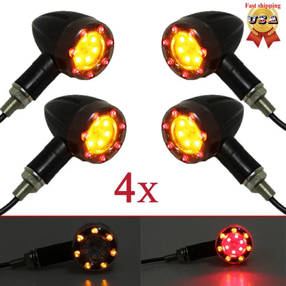 4X LED Bullet Brake Blinker Turn Signal Tail Light for Harley Bobber