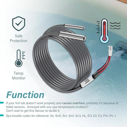 Replacement Temp/Hi Limit Sensor Assembly for Balboa Water Group