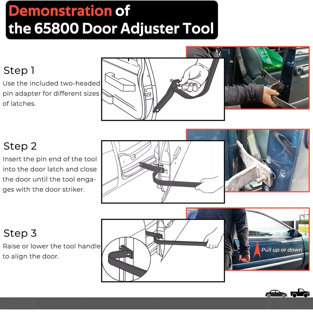 Door Adjuster Tool for Most Cars & Light Trucks (Universal)