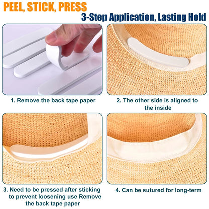 30 PCS Hat Size Reducer Tape - Black, White (4.33 x 0.79 inches)