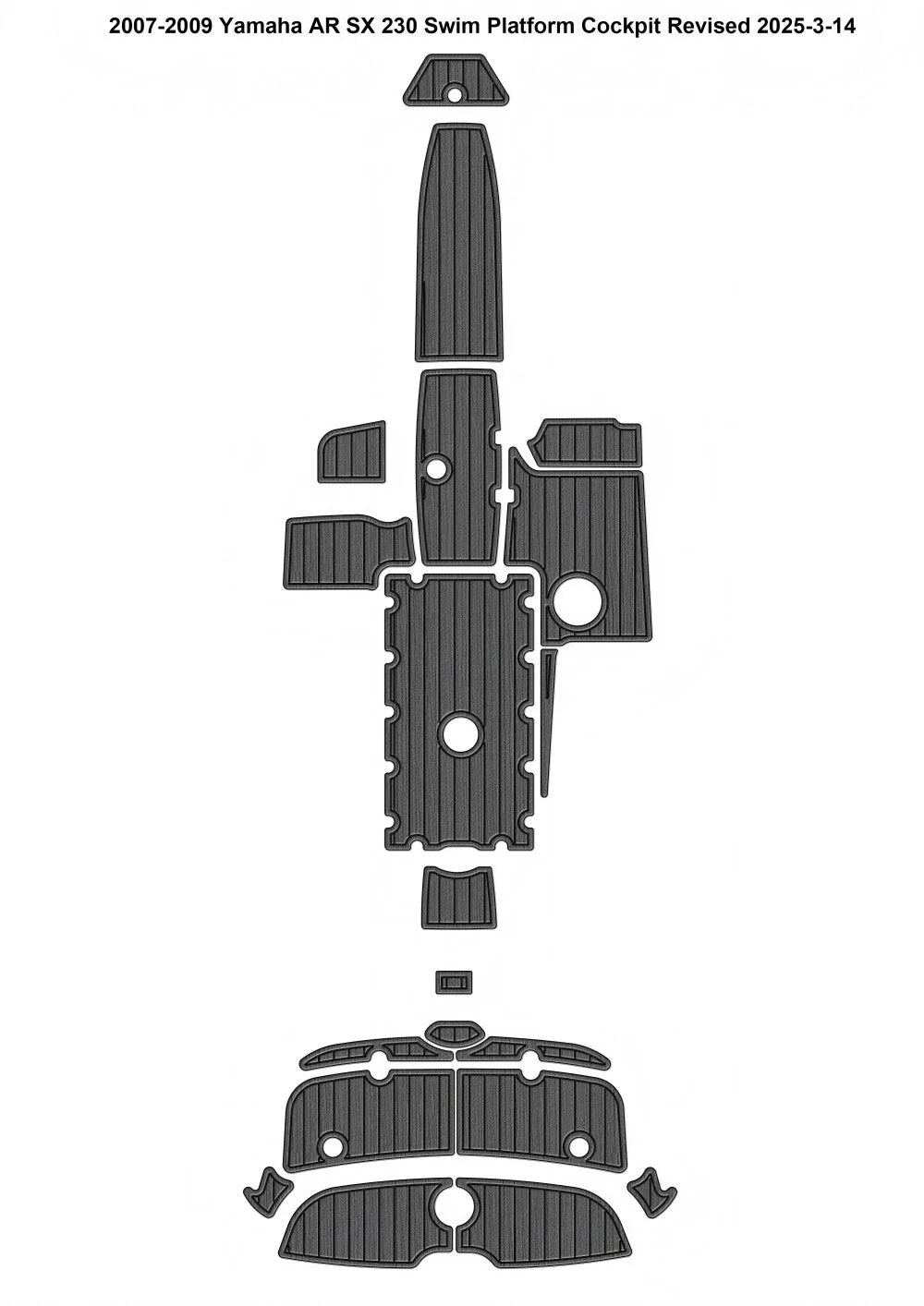 EVA Teak Decking Flooring Pads for Yamaha AR SX 230 (2008)