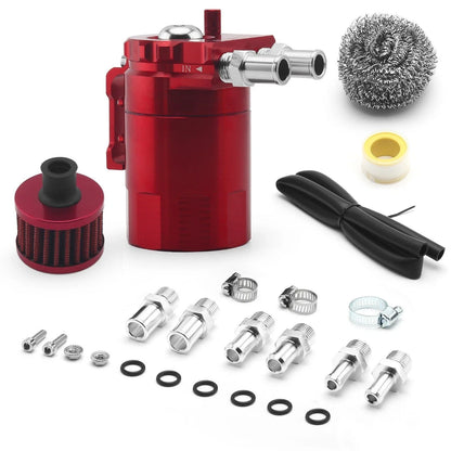 Oil Catch Can Kit for Universal Applications - Baffled Tank, Breather Filter