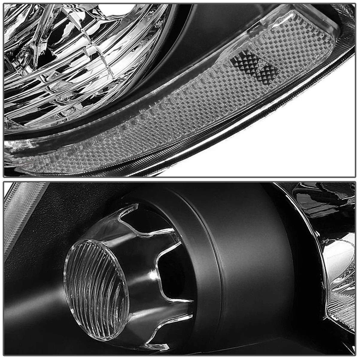 Pair of Black Housing Clear Side Headlights for Jeep Grand Cherokee WK2 (2011–2013)