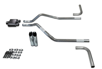 Dual Exhaust Kit for GMC Jimmy (1992–1994) 2.5" 1 Chamber Slash Tips Side Exit