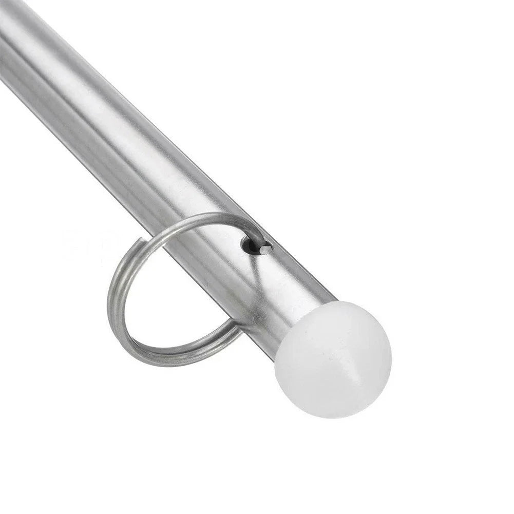 Stainless Steel Rail Clamp Flag Staff Pole for Boat Marine Yacht (15")