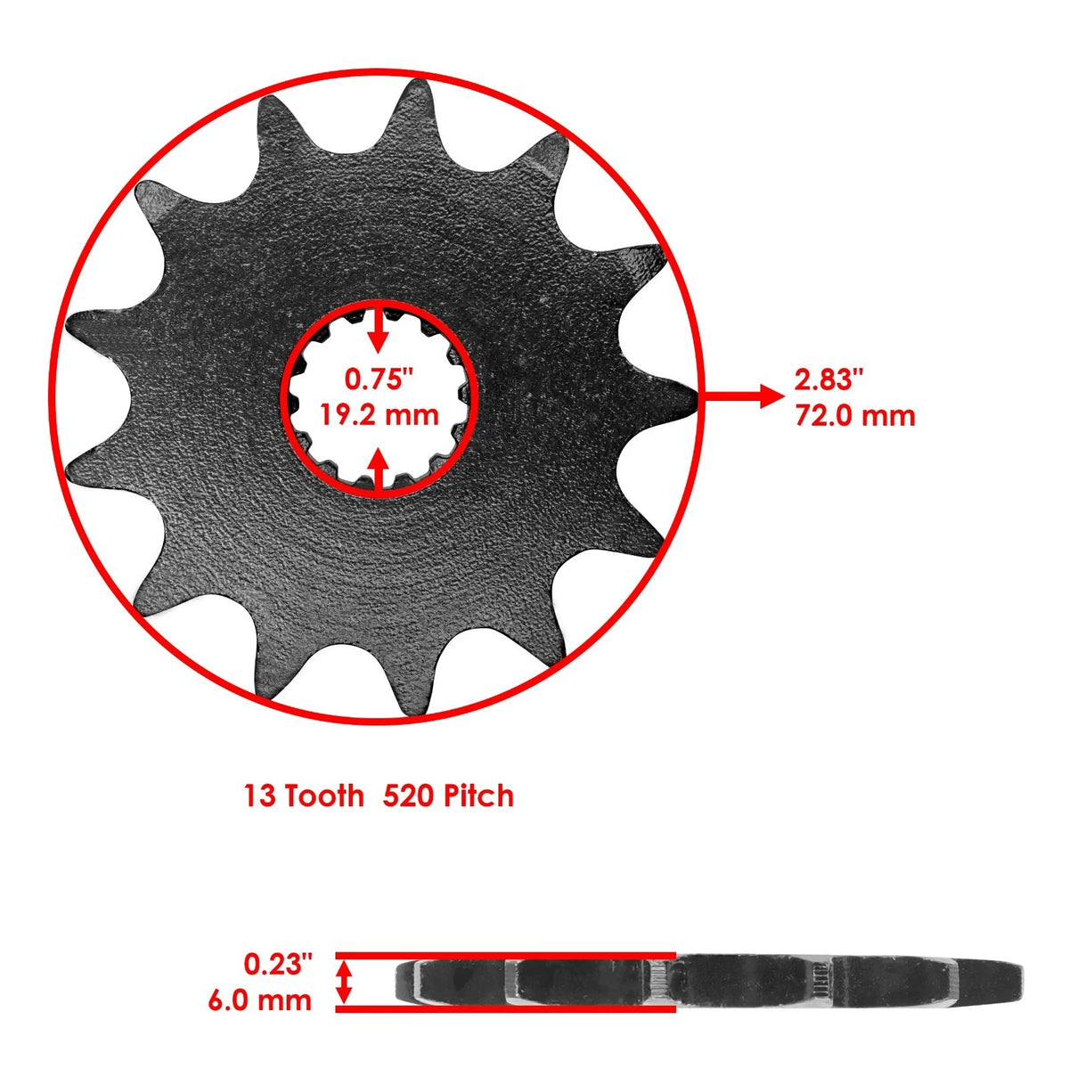 Black Drive Chain and Sprocket Kit for Yamaha YZ125 (2002–2004) EG3923CH101XO